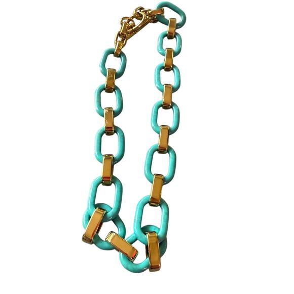 Michael Kors Michael Kors Chunky Gold & Blue Chainlink Toggle Necklace - Picture 2 of 7